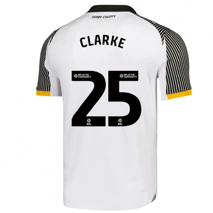 Danxen Kinderen Matt Clarke #25 Wit Zwart Thuisshirt Thuistenue 2025/26 T-Shirt België