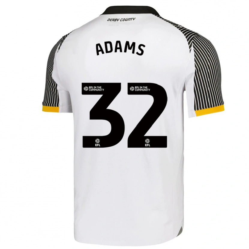 Danxen Kinderen Ebou Adams #32 Wit Zwart Thuisshirt Thuistenue 2025/26 T-Shirt België