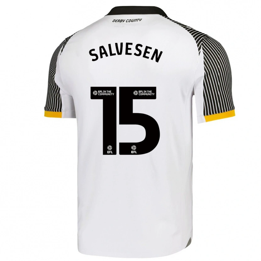 Danxen Kinderen Lars-Jørgen Salvesen #15 Wit Zwart Thuisshirt Thuistenue 2025/26 T-Shirt België