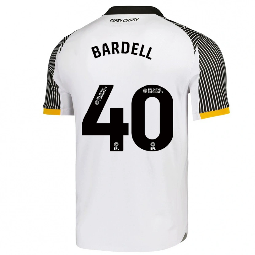 Danxen Kinderen Max Bardell #40 Wit Zwart Thuisshirt Thuistenue 2025/26 T-Shirt België