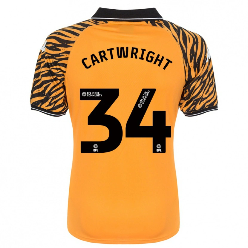 Danxen Kinderen Harvey Cartwright #34 Oranje Zwart Thuisshirt Thuistenue 2025/26 T-Shirt België