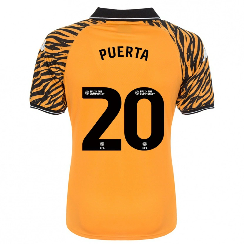 Danxen Kinderen Gustavo Puerta #20 Oranje Zwart Thuisshirt Thuistenue 2025/26 T-Shirt België