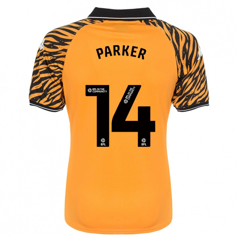 Danxen Kinderen Hugh Parker #14 Oranje Zwart Thuisshirt Thuistenue 2025/26 T-Shirt België
