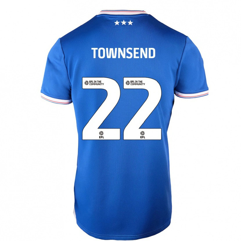 Danxen Kinderen Conor Townsend #22 Blauw Wit Thuisshirt Thuistenue 2025/26 T-Shirt België
