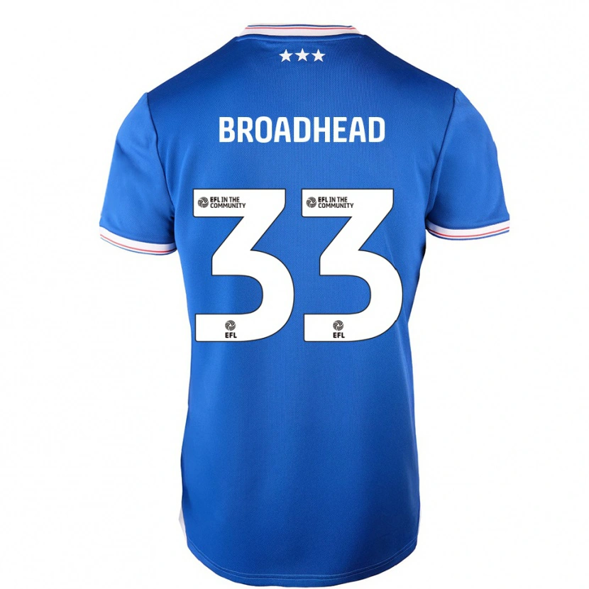 Danxen Kinderen Nathan Broadhead #33 Blauw Wit Thuisshirt Thuistenue 2025/26 T-Shirt België