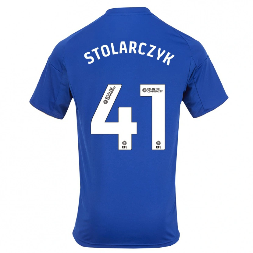 Danxen Kinderen Jakub Stolarczyk #41 Blauw Goud Thuisshirt Thuistenue 2025/26 T-Shirt België