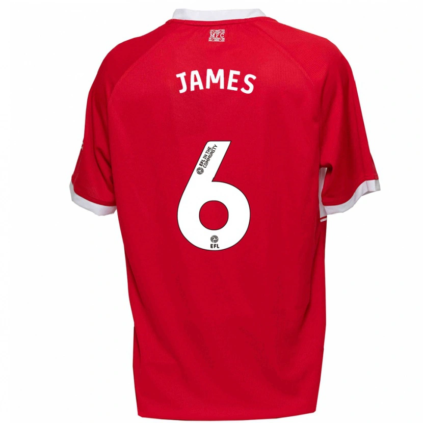 Danxen Kinderen Daniel James #6 Rood Wit Thuisshirt Thuistenue 2025/26 T-Shirt België