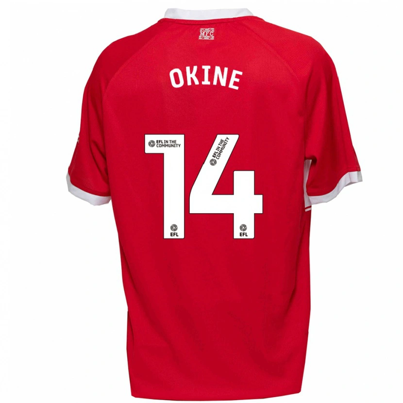 Danxen Kinderen William Okine #14 Rood Wit Thuisshirt Thuistenue 2025/26 T-Shirt België