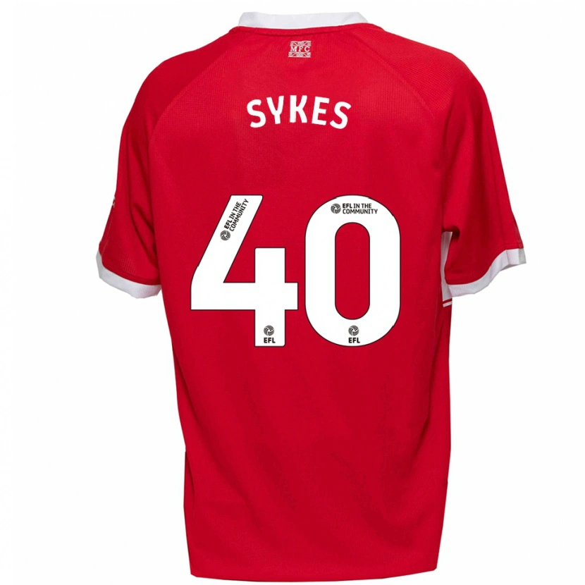 Danxen Kinderen Cain Sykes #40 Rood Wit Thuisshirt Thuistenue 2025/26 T-Shirt België