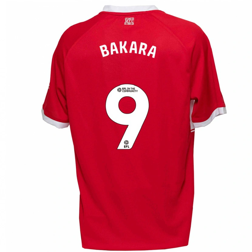 Danxen Kinderen Hakeem Bakara #9 Rood Wit Thuisshirt Thuistenue 2025/26 T-Shirt België