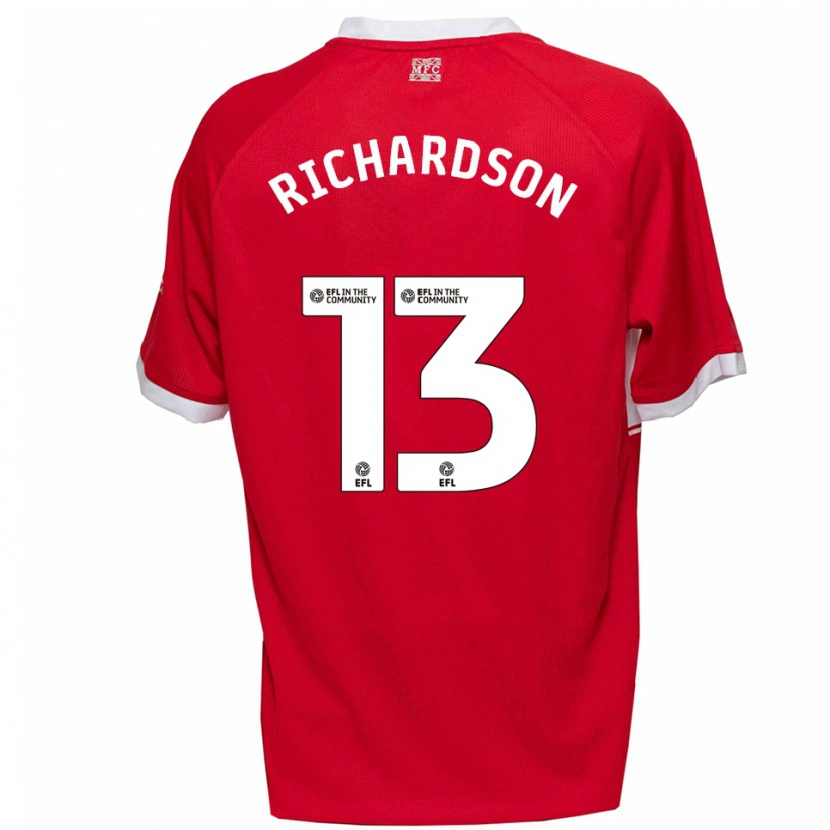 Danxen Kinderen Joseph Richardson #13 Rood Wit Thuisshirt Thuistenue 2025/26 T-Shirt België