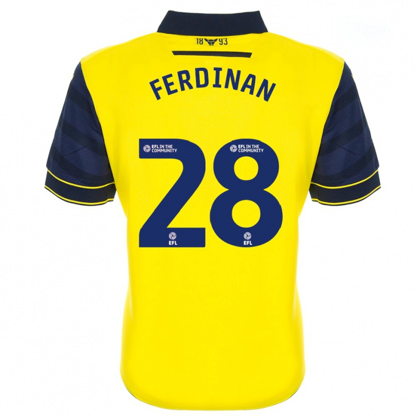Danxen Kinderen Marselino Ferdinan #28 Geel Marine Thuisshirt Thuistenue 2025/26 T-Shirt België