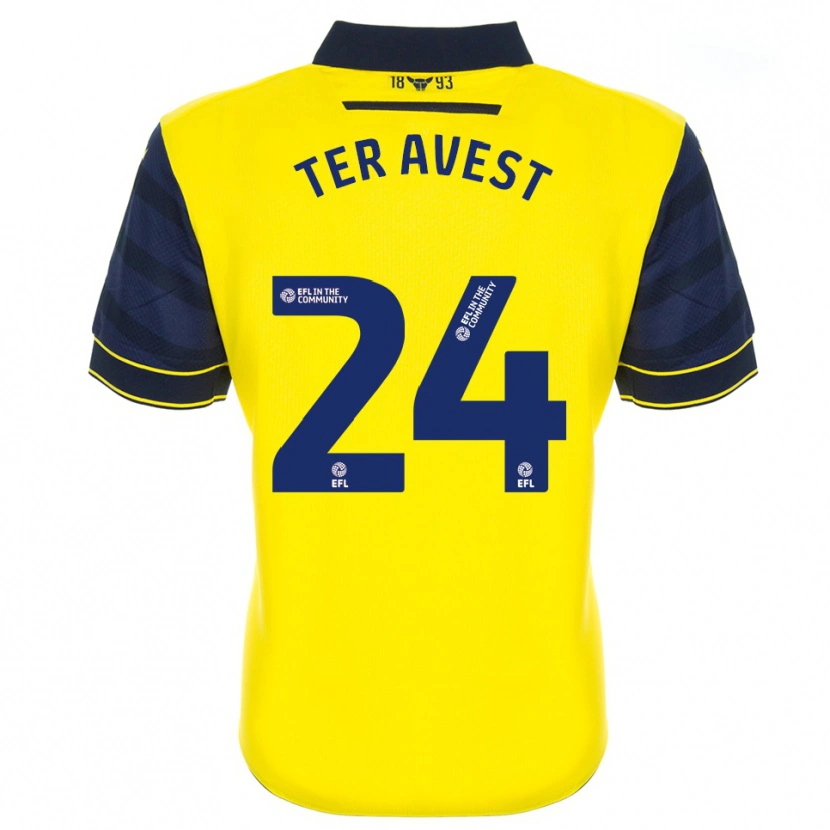 Danxen Kinderen Hidde Ter Avest #24 Geel Marine Thuisshirt Thuistenue 2025/26 T-Shirt België