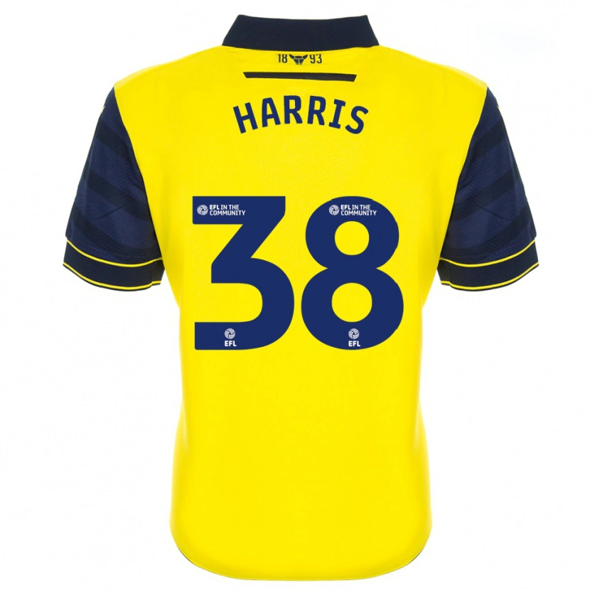Danxen Kinderen Luke Harris #38 Geel Marine Thuisshirt Thuistenue 2025/26 T-Shirt België
