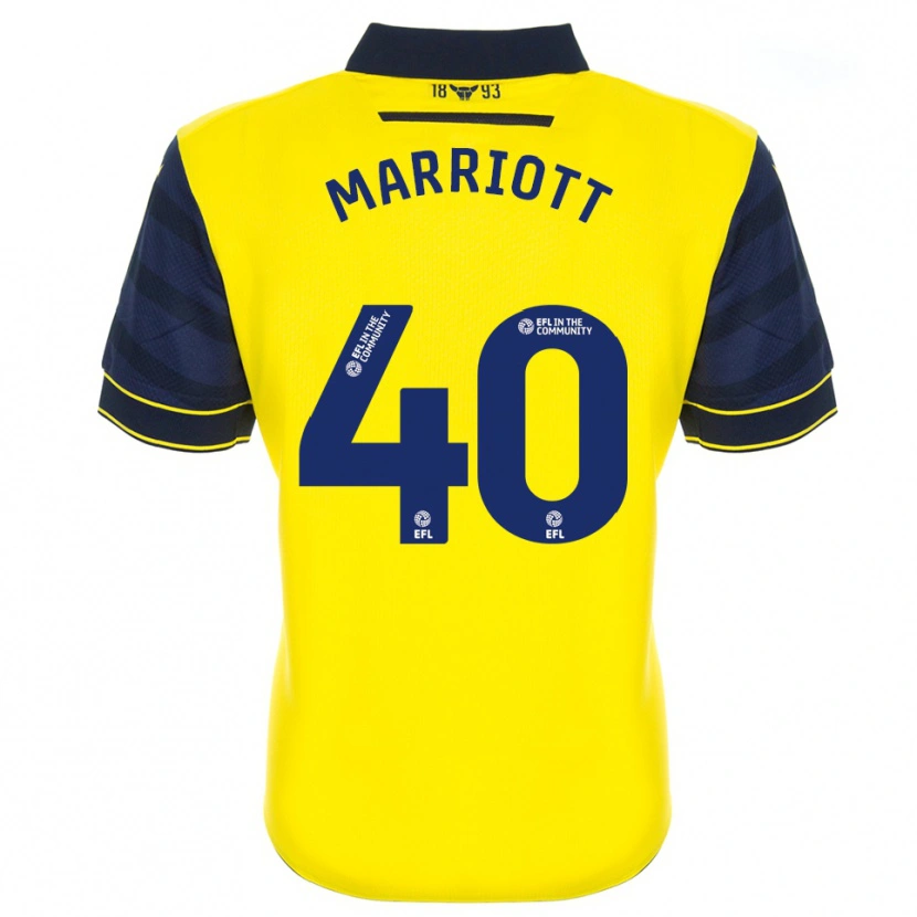 Danxen Kinderen Monty Marriott #40 Geel Marine Thuisshirt Thuistenue 2025/26 T-Shirt België
