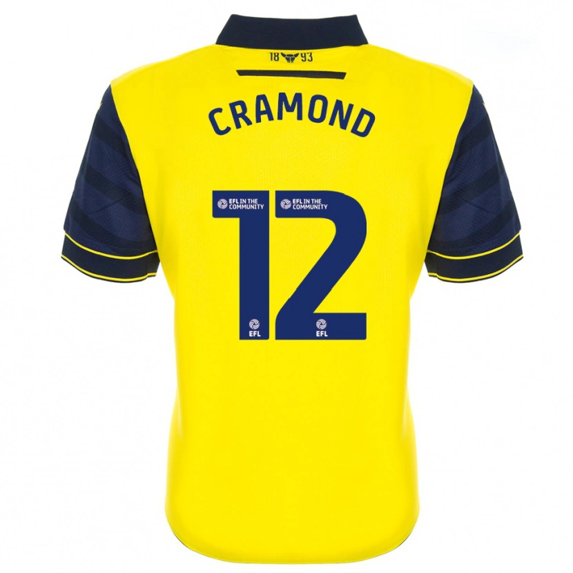 Danxen Kinderen Charlie Cramond #12 Geel Marine Thuisshirt Thuistenue 2025/26 T-Shirt België
