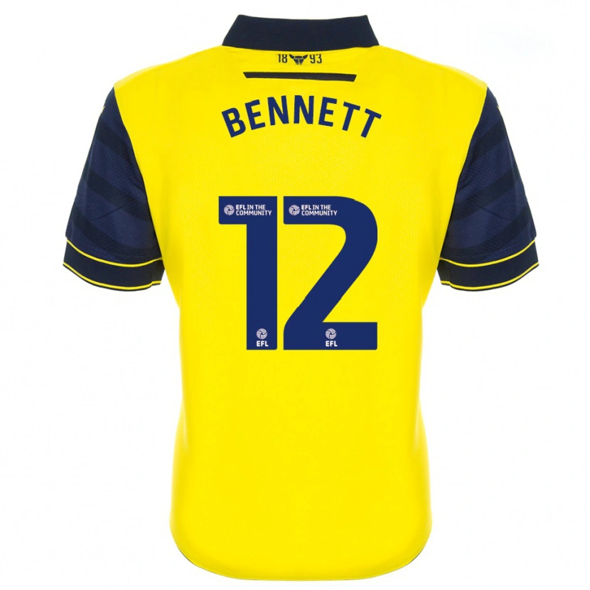 Danxen Kinderen Joe Bennett #12 Geel Marine Thuisshirt Thuistenue 2025/26 T-Shirt België