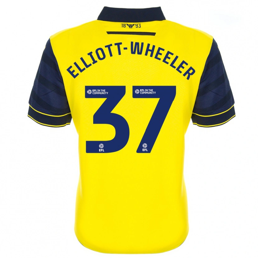 Danxen Kinderen Aidan Elliott-Wheeler #37 Geel Marine Thuisshirt Thuistenue 2025/26 T-Shirt België