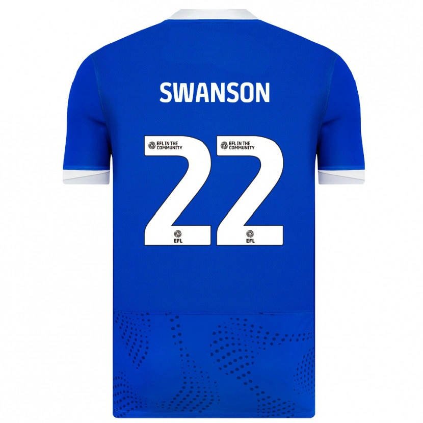 Danxen Kinderen Zak Swanson #22 Blauw Wit Thuisshirt Thuistenue 2025/26 T-Shirt België
