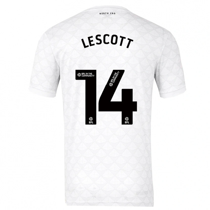 Danxen Kinderen Clayton Lescott #14 Wit Rood Thuisshirt Thuistenue 2025/26 T-Shirt België