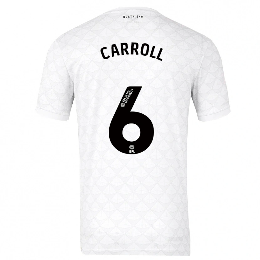 Danxen Kinderen Jenna Carroll #6 Wit Rood Thuisshirt Thuistenue 2025/26 T-Shirt België
