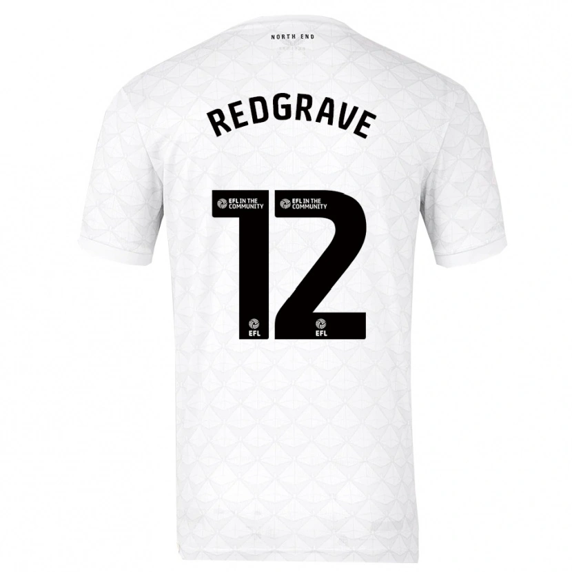 Danxen Kinderen Jodie Redgrave #12 Wit Rood Thuisshirt Thuistenue 2025/26 T-Shirt België