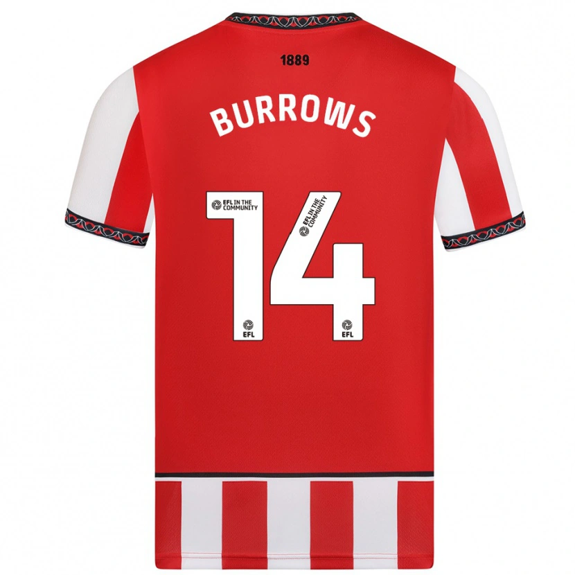 Danxen Kinderen Harrison Burrows #14 Rood Wit Thuisshirt Thuistenue 2025/26 T-Shirt België