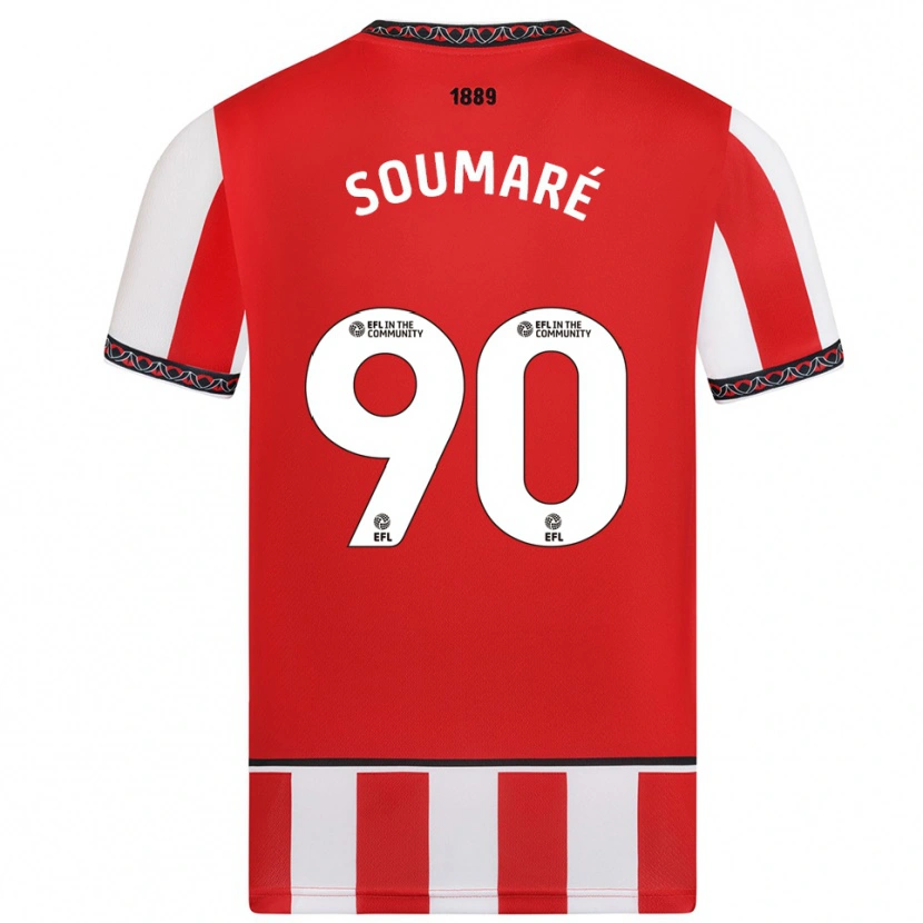 Danxen Kinderen Djibril Soumaré #90 Rood Wit Thuisshirt Thuistenue 2025/26 T-Shirt België