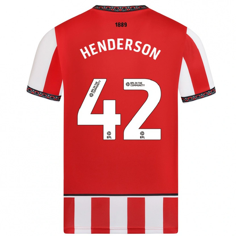 Danxen Kinderen Peyton Henderson #42 Rood Wit Thuisshirt Thuistenue 2025/26 T-Shirt België