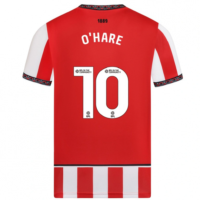 Danxen Kinderen Callum O'hare #10 Rood Wit Thuisshirt Thuistenue 2025/26 T-Shirt België