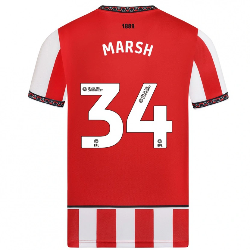 Danxen Kinderen Louie Marsh #34 Rood Wit Thuisshirt Thuistenue 2025/26 T-Shirt België
