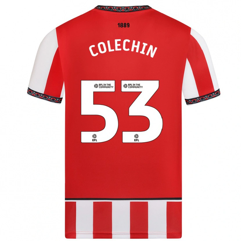 Danxen Kinderen Sam Colechin #53 Rood Wit Thuisshirt Thuistenue 2025/26 T-Shirt België