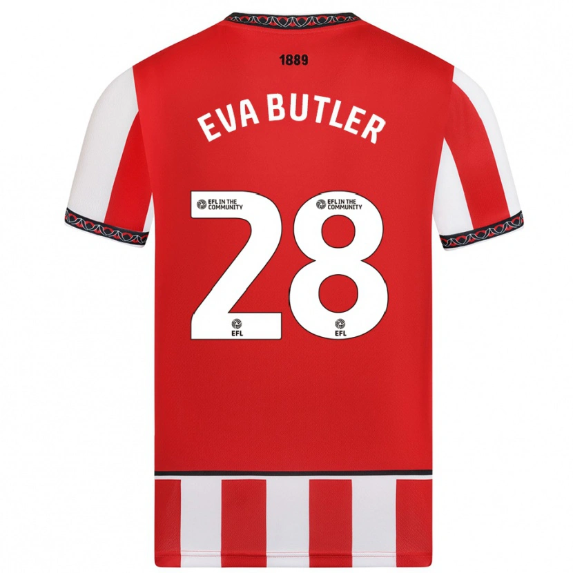 Danxen Kinderen Eva Butler #28 Rood Wit Thuisshirt Thuistenue 2025/26 T-Shirt België