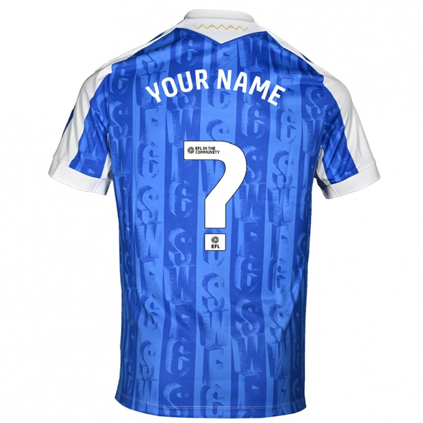 Danxen Kinderen Uw Naam #0 Blauw Wit Thuisshirt Thuistenue 2025/26 T-Shirt België