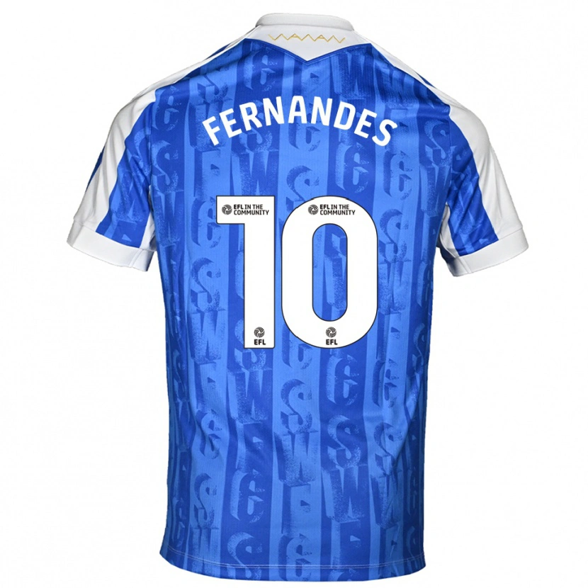 Danxen Kinderen Bruno Fernandes #10 Blauw Wit Thuisshirt Thuistenue 2025/26 T-Shirt België