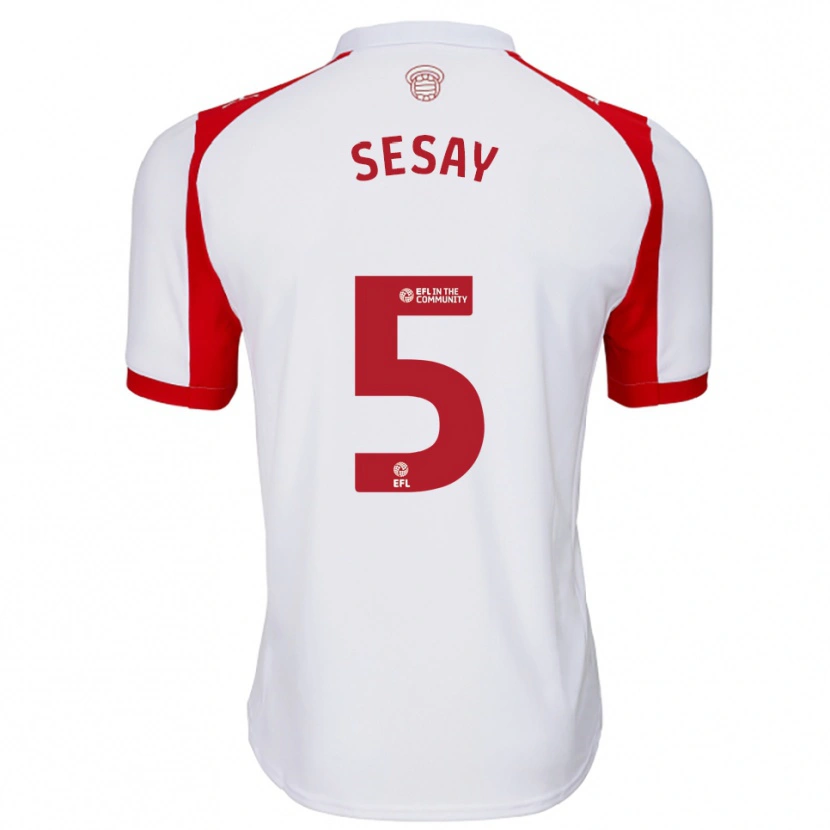 Danxen Kinderen Moses Sesay #5 Wit Rood Thuisshirt Thuistenue 2025/26 T-Shirt België