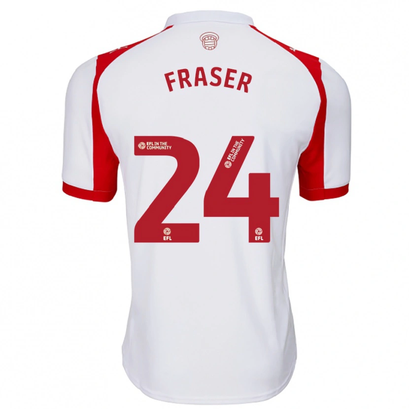 Danxen Kinderen Ryan Fraser #24 Wit Rood Thuisshirt Thuistenue 2025/26 T-Shirt België