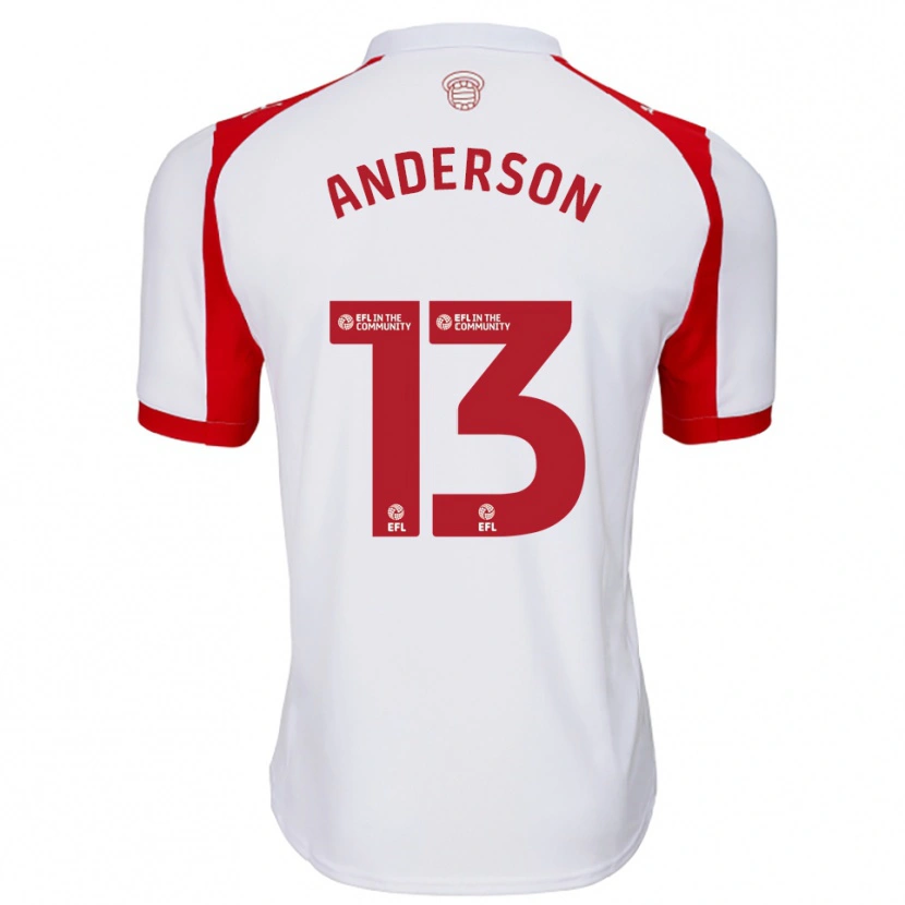 Danxen Kinderen Calum Anderson #13 Wit Rood Thuisshirt Thuistenue 2025/26 T-Shirt België