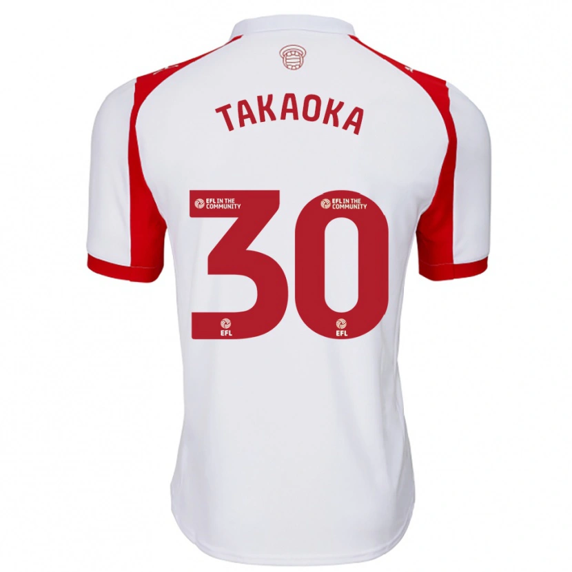 Danxen Kinderen Rento Takaoka #30 Wit Rood Thuisshirt Thuistenue 2025/26 T-Shirt België