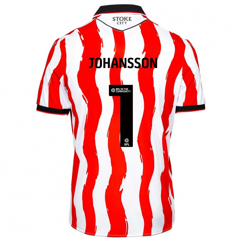 Danxen Kinderen Viktor Johansson #1 Wit Rood Thuisshirt Thuistenue 2025/26 T-Shirt België
