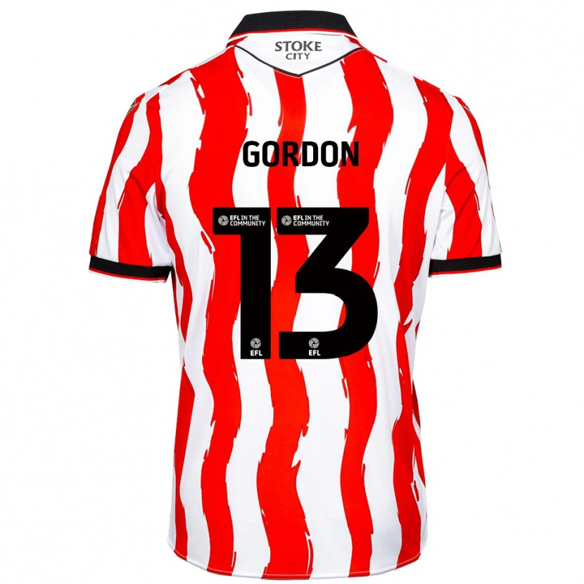 Danxen Kinderen Jonathon Gordon #13 Wit Rood Thuisshirt Thuistenue 2025/26 T-Shirt België