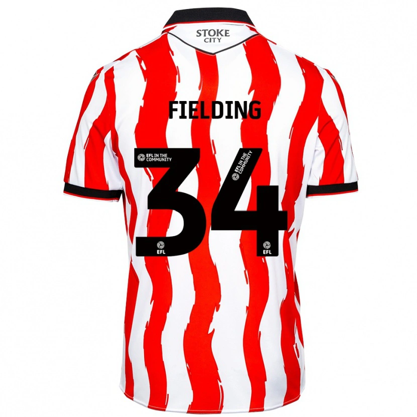 Danxen Kinderen Frank Fielding #34 Wit Rood Thuisshirt Thuistenue 2025/26 T-Shirt België
