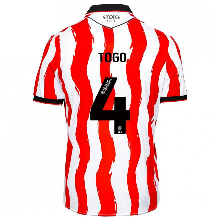 Danxen Kinderen Ian Togo #4 Wit Rood Thuisshirt Thuistenue 2025/26 T-Shirt België