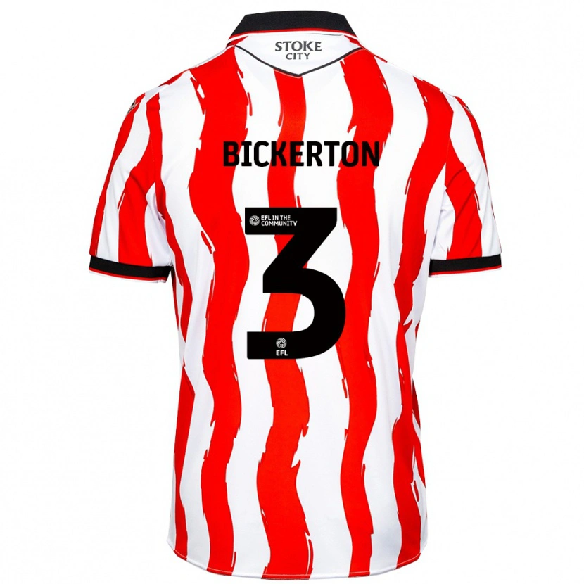 Danxen Kinderen Josh Bickerton #3 Wit Rood Thuisshirt Thuistenue 2025/26 T-Shirt België