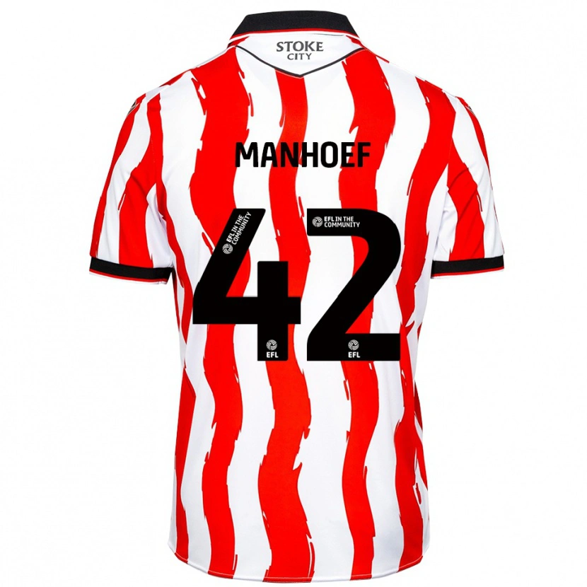 Danxen Kinderen Million Manhoef #42 Wit Rood Thuisshirt Thuistenue 2025/26 T-Shirt België