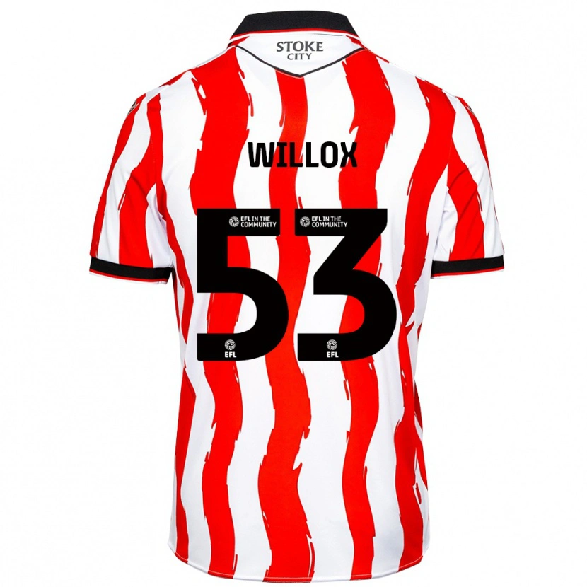 Danxen Kinderen Kieron Willox #53 Wit Rood Thuisshirt Thuistenue 2025/26 T-Shirt België