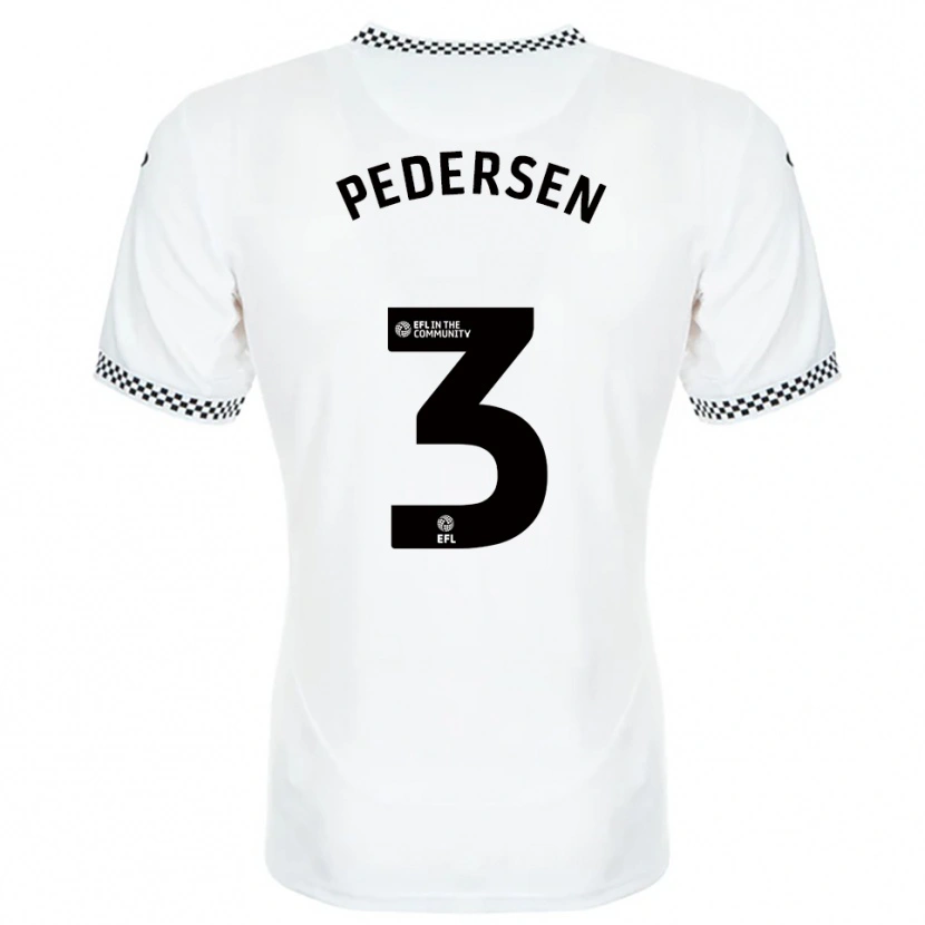 Danxen Kinderen Kristian Pedersen #3 Wit Oranje Thuisshirt Thuistenue 2025/26 T-Shirt België