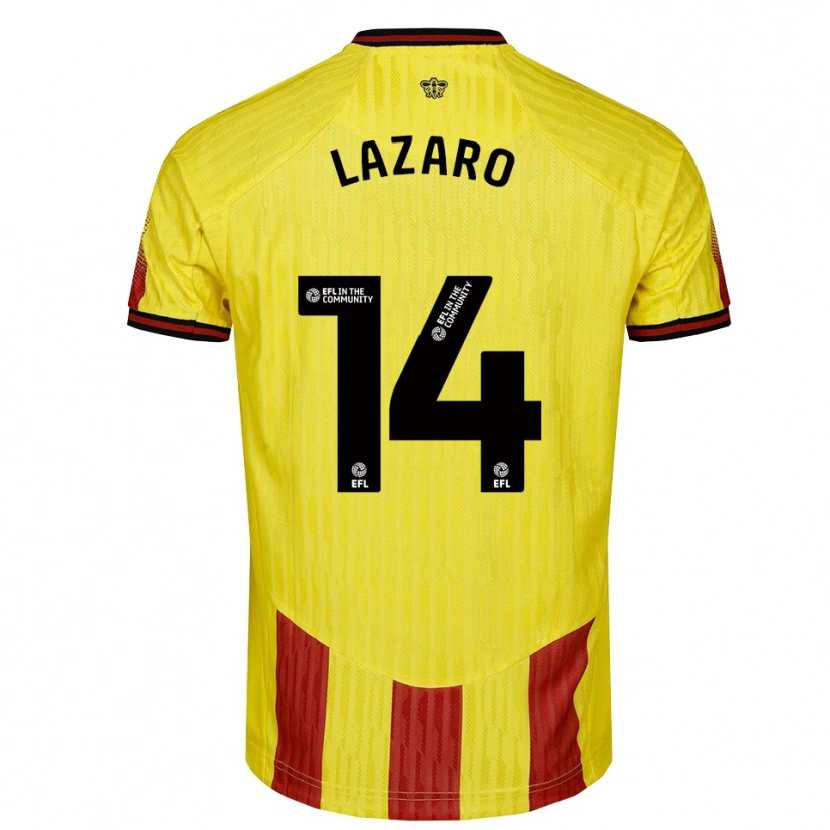 Danxen Kinderen Maia Lazaro #14 Geel Rood Thuisshirt Thuistenue 2025/26 T-Shirt België