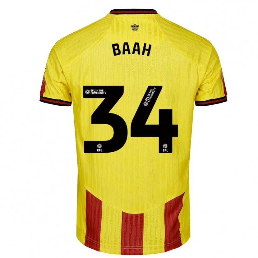 Danxen Kinderen Kwadwo Baah #34 Geel Rood Thuisshirt Thuistenue 2025/26 T-Shirt België