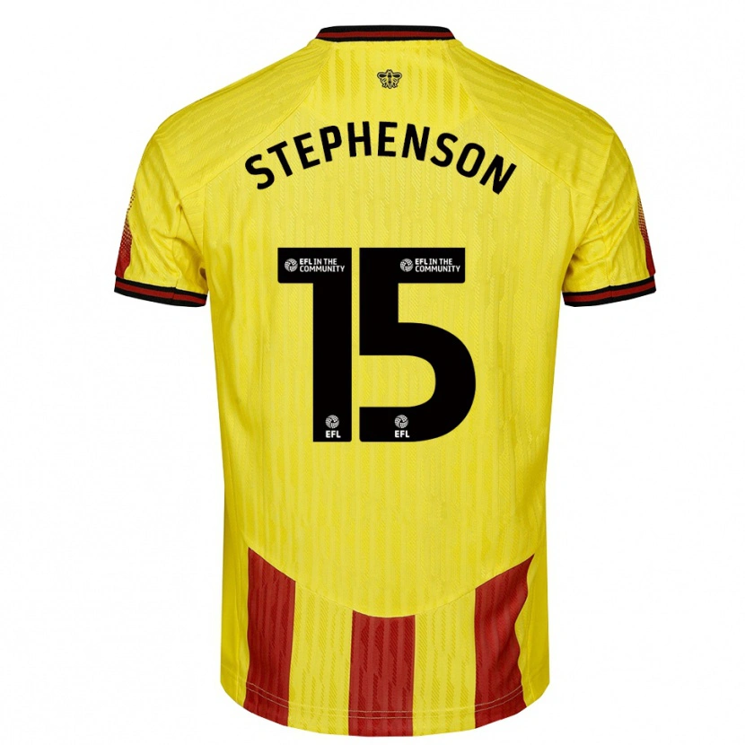Danxen Kinderen Ollie Stephenson #15 Geel Rood Thuisshirt Thuistenue 2025/26 T-Shirt België